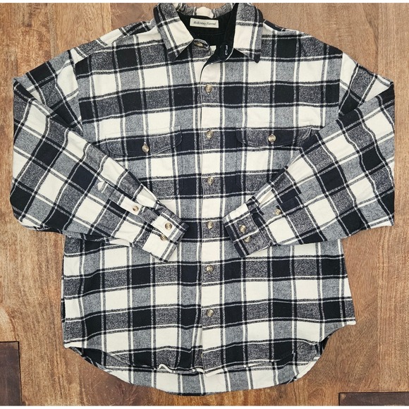 Eddie Bauer Other - Eddie Bauer Button Up Shirt Mens L Black White McKinley Flannel Long Sleeve